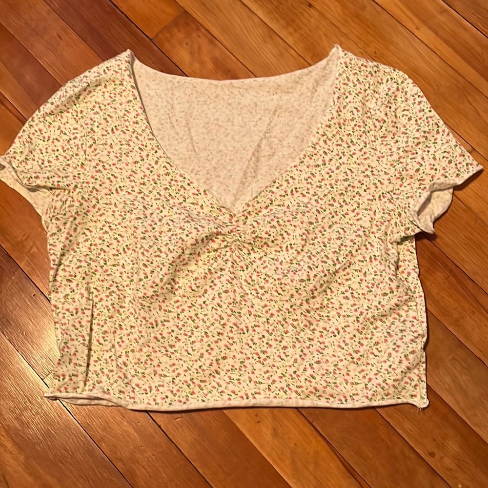 floral cropped shirt